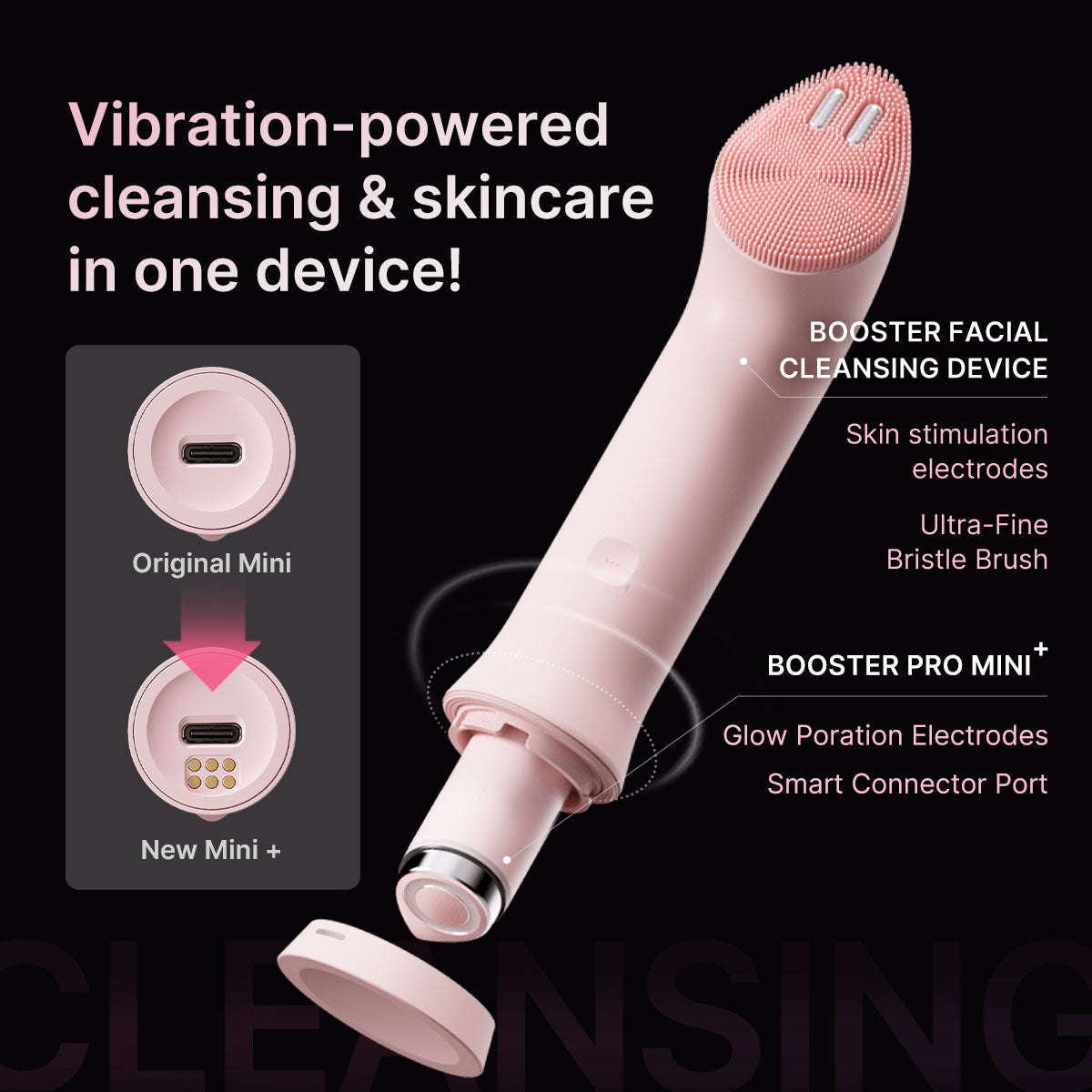 AGE-R Booster Facial Cleansing Device (Mini Plus + Cleansing Head)