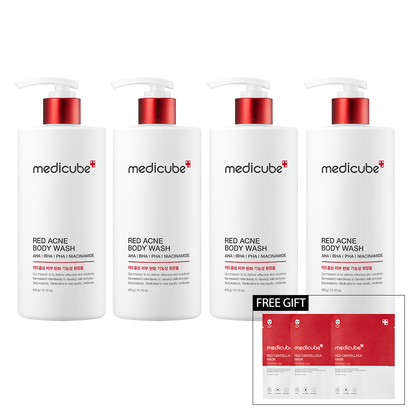 Red Acne Body Wash 4-pack Set